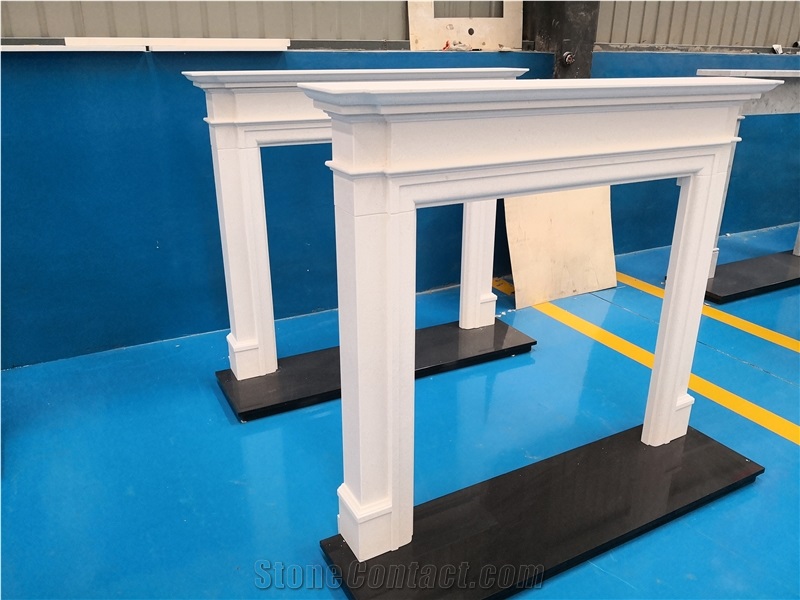 Quyang Hebei Limestone Fireplace Mantels