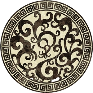 Round Marble Floor Pattern Waterjet Factory