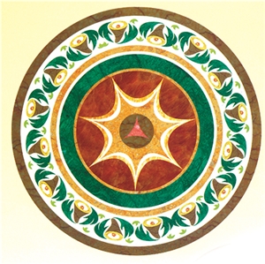 Round Marble Medallions Waterjet Floor Pattern