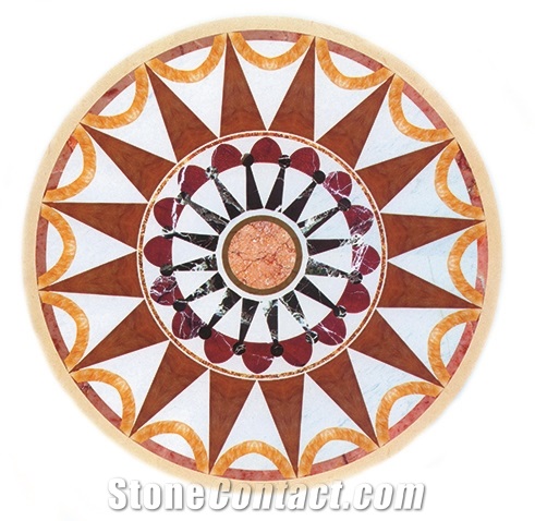 Round Marble Medallions Waterjet Floor Pattern