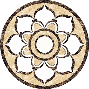 Round Marble Waterjet Medallions Floor Patterns