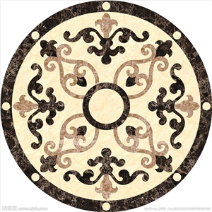 Round Marble Waterjet Medallions Floor Patterns