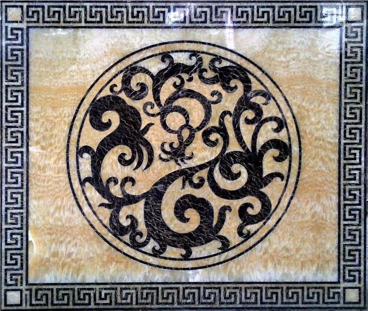 Round Marble Waterjet Medallions Floor Patterns