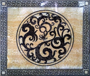 Round Marble Waterjet Medallions Floor Patterns