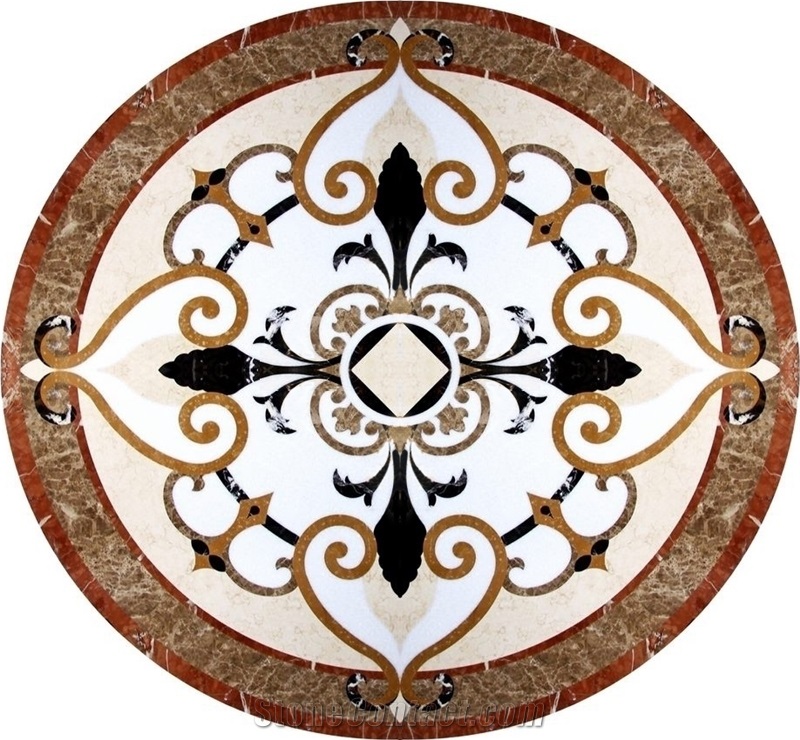 Round Marble Waterjet Medallions Floor Patterns