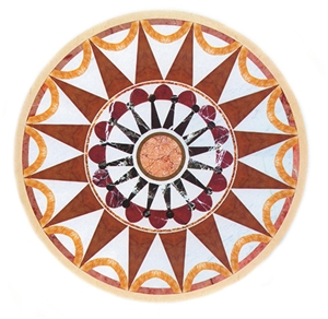 Round Star Medallions Waterjet Floor Patterns