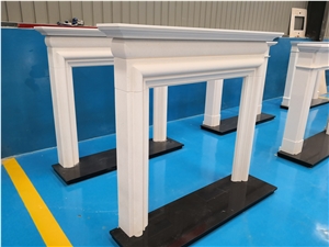 Sienna White Limestone Fireplace Mantel Factory