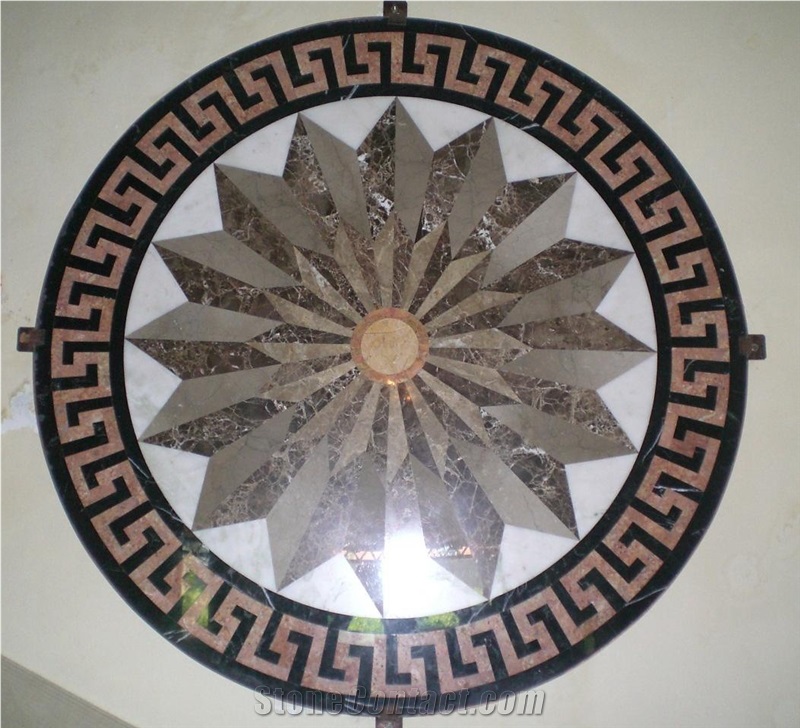 Slate Round Medallions Waterjet Floor Pattern