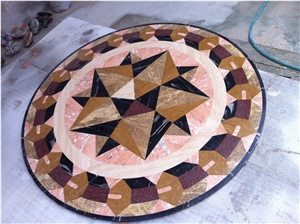 Square Marble Floor Pattern Waterjet Medallions