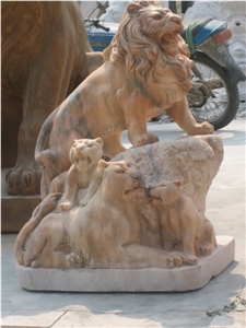 Tall Marble Lion Statues White Sculpture
