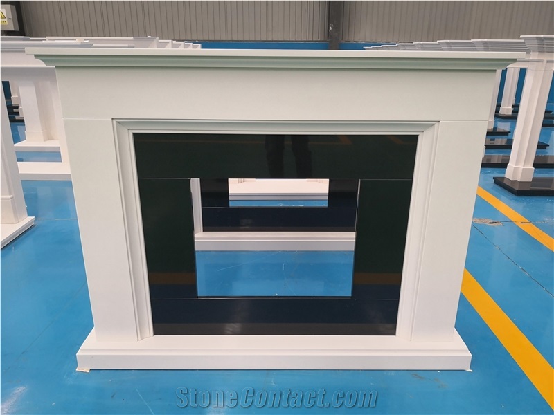 White Limestone Aegean Fireplace Mantels