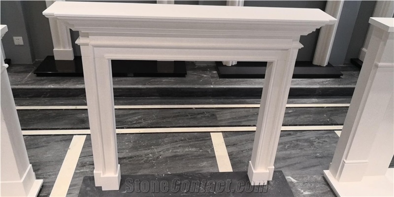 White Limestone Fireplace Mantel Factory