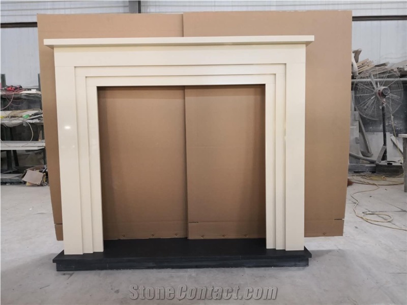 White Limestone Fireplace Mantels, Indoor Marble