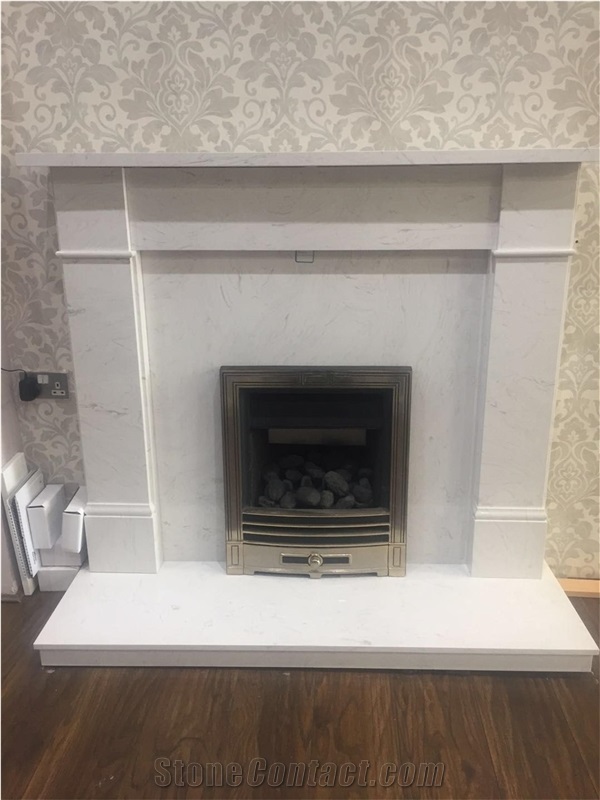 White Limestone Indoor Fireplace Modern Decroating