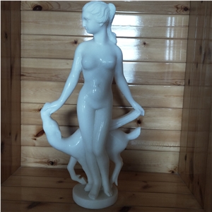 White Marble Human Sculptures Handcarved Statues
