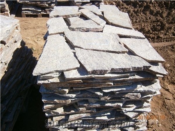 Beige Gneiss Stone Flagstones, Gneiss Flagstones Natural Shape Polygonal