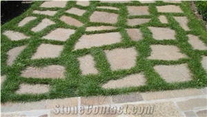 Beige Gneiss Stone Flagstones, Gneiss Flagstones Natural Shape Polygonal