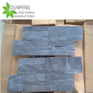 Black Stacked Stone Wall Cladding Slate Bricks
