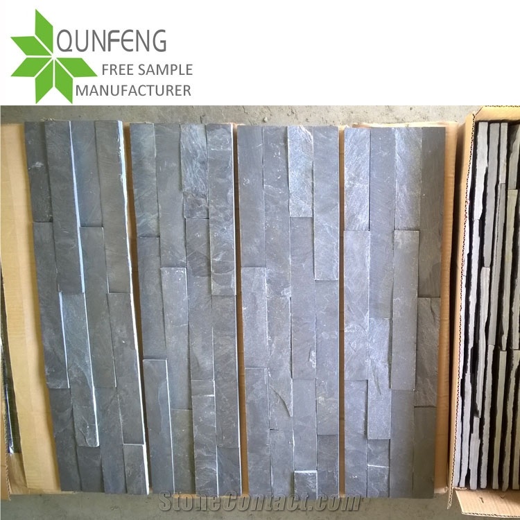 China Black Cultured Stone Wall Slate Tiles