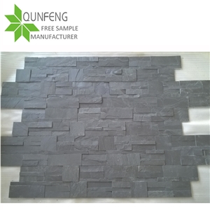China Black Slate Wall Cladding Stacked Stone