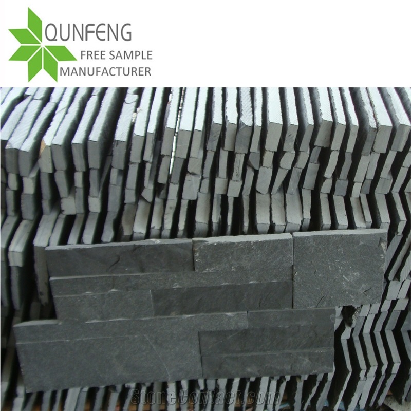 China Black Stone Cladding Slate Wall Panel