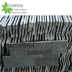 China Black Stone Cladding Slate Wall Panel