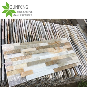 China Yellow Cultured Stone Slate Wall Panel