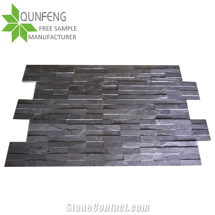 Natural Black Cultured Stone China Slate Wall Tile
