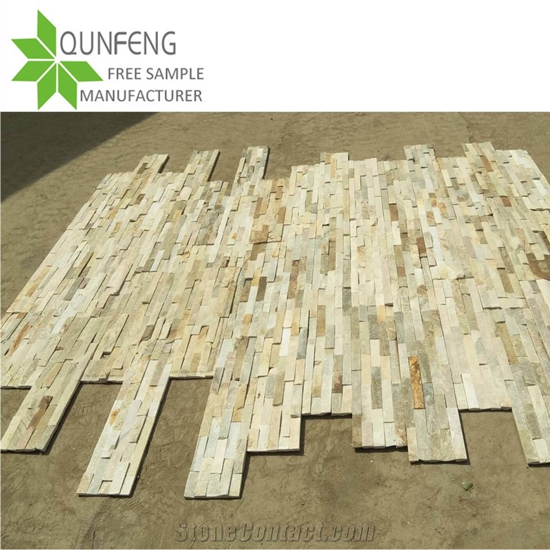 Yellow Cultured Stone China Slate Cladding Stone