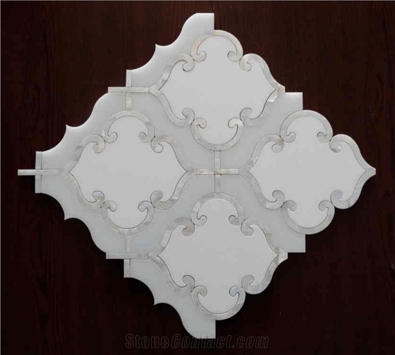 Bianco Carrara White Shell White Water-Jet Marble