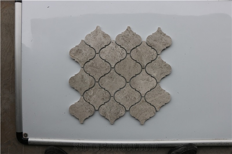 Italy Bardiglio Nuvolato Marble Lantern Shape Mosaic