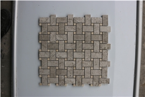 Italy Basketweave Bardiglio Nuvolato Marble Mosaic