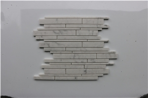 Italy Brick Bianco Carrara White Marble Mosaic