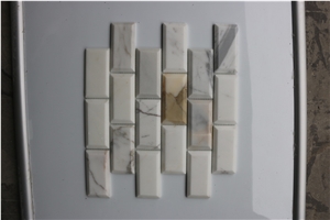 Italy Calacatta Gold Brick Marble Mosaics Tiles