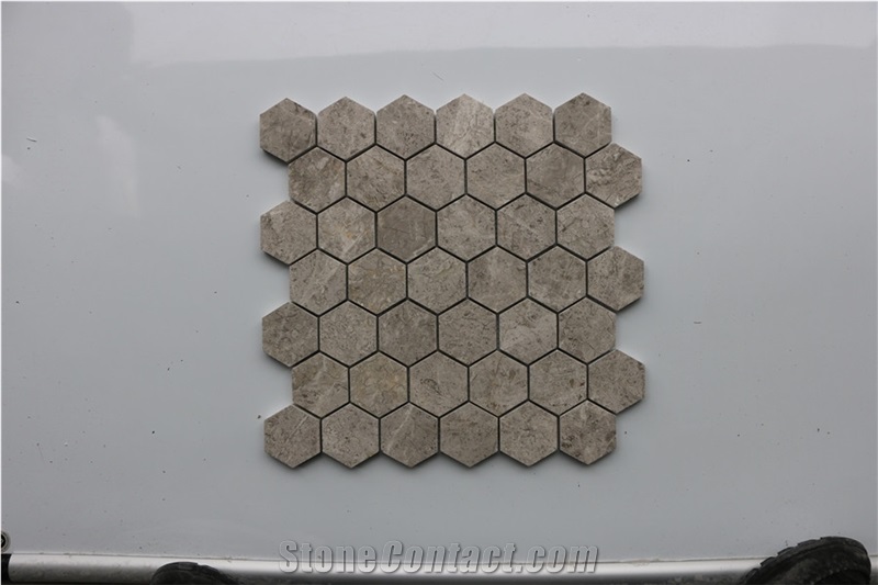 Italy Hexagon Bianco Carrara White Marble Mosaics