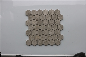 Italy Hexagon Bianco Carrara White Marble Mosaics