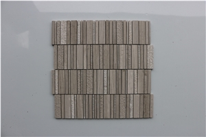 Light Wooden Hammered Marble Mosaic,Tiles