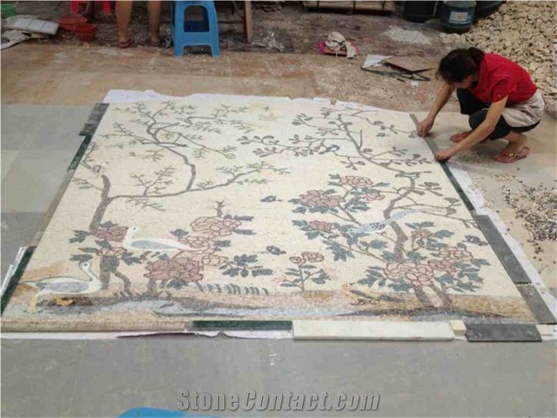 Marble Mosaics Arts,Luxury Medallions,Parrot Mural