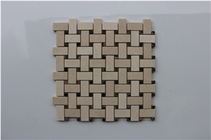 Spain Crema Marfil Basketweave Mosaics