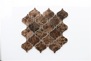 Spain Dark Emperador Latern Marble Mosaic Stone