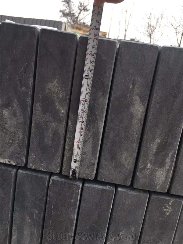 China Blue Limestone Flamed Slabs Tiles Cobbles