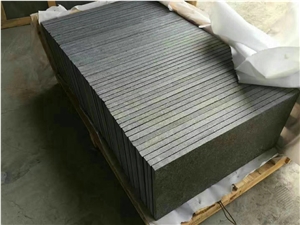 G684 Black Basalt Flammed Tiles Slabs