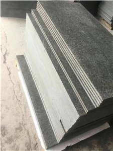 G684 Black Basalt Flammed Tiles Slabs