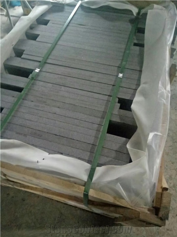 G684 Black Basalt Flammed Tiles Slabs