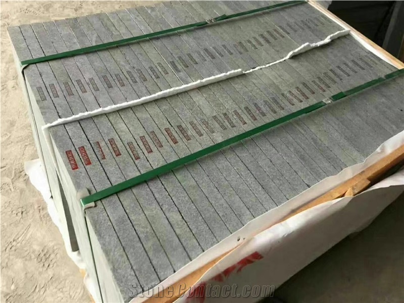 G684 Black Basalt Flammed Tiles Slabs