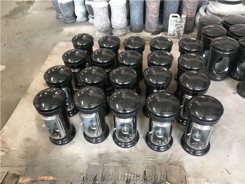 Polished Granite Memorial Vases Lamps