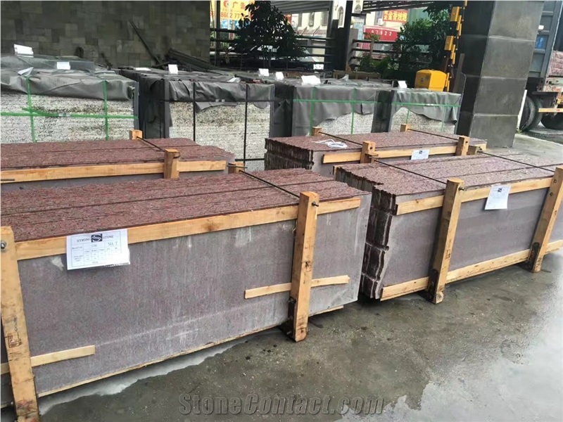 African Red Granite Slabs Stone Tiles Wall Floor