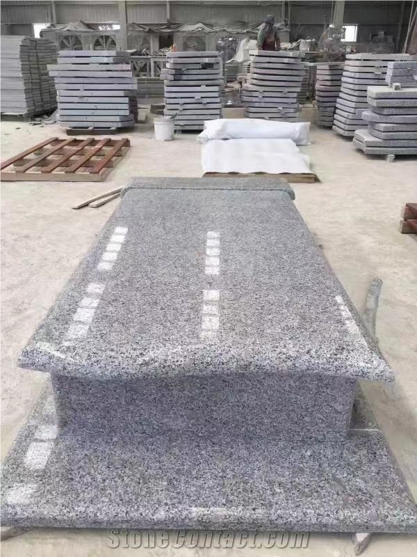 G383 Pearl Flower Pink Granite Tombstone Monument,