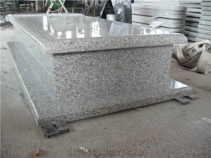 G383 Pearl Flower Pink Granite Tombstone Monument,