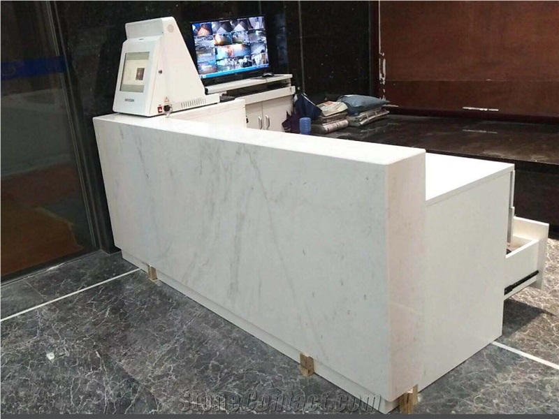 New Volakas /Jazz White Marble Reception Desk
